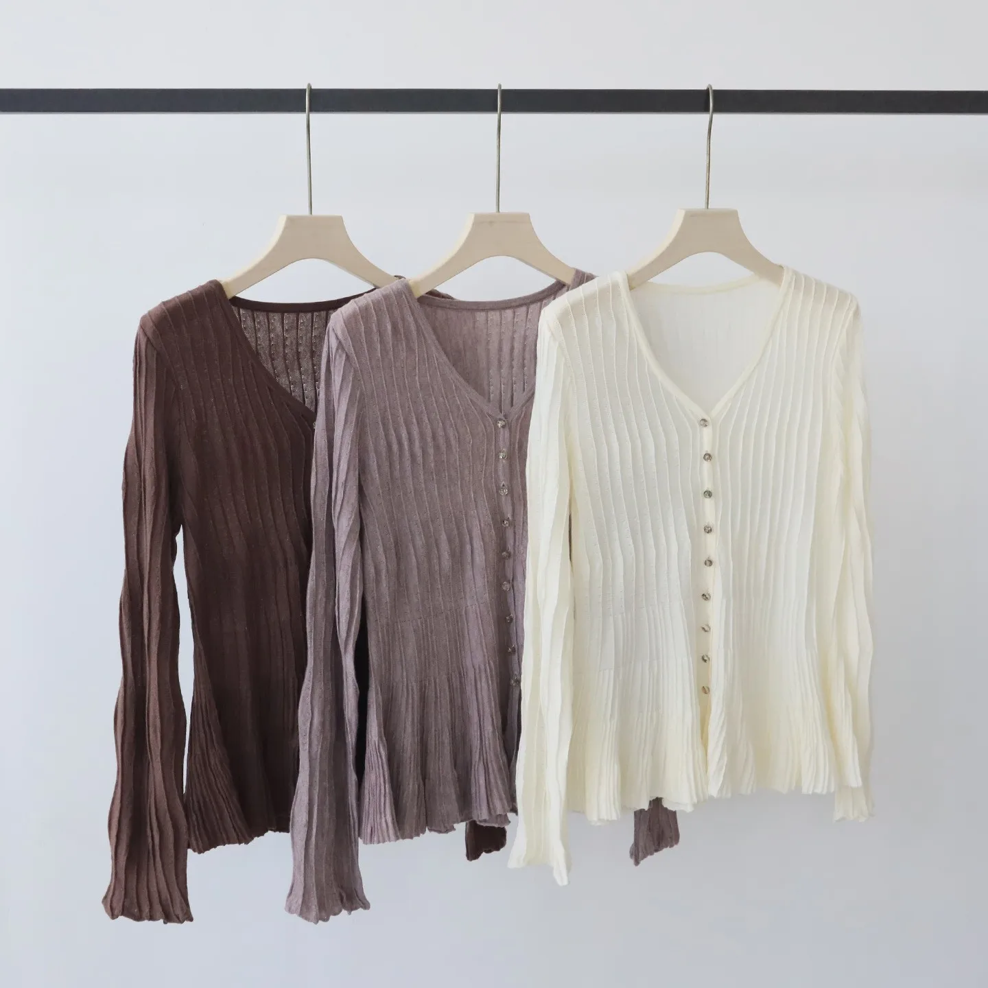 V Neck Pullover Skirt Regular Fit Simple Commuter Style with Standard Length Japanese Korean Casual Long Skirt Autumn for Women