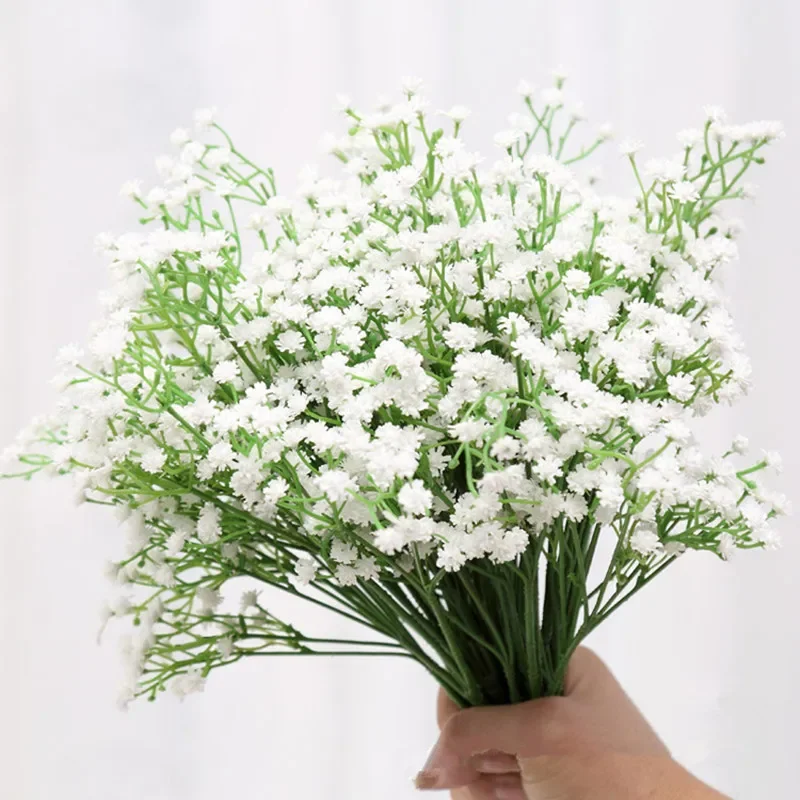 Home Decorative Arts And Crafts Bouquet of Flowers High-Grade Artificial Flowers All Over Babysbreath Emulators Plants Roses