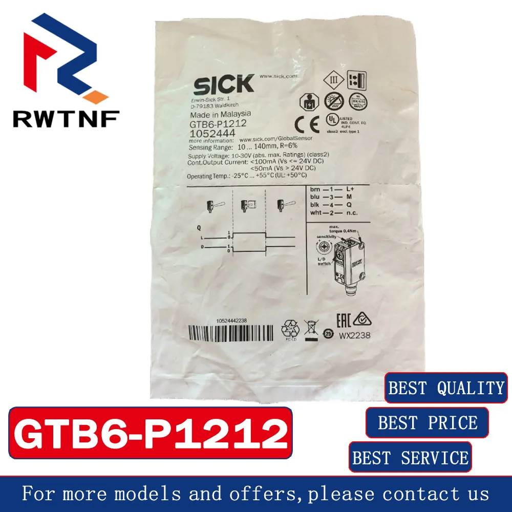 

Совершенно новый подлинный фотоэлектрический датчик GTB6-P1212 SICK, 100% оригинальный складской запас