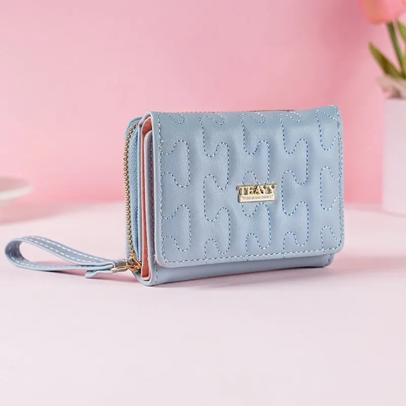 Small Women\'s Wallet Leather Mini Female Wallets Fashion Coin Purse Card Holders Ladies Money Bag Caibu Zipper
