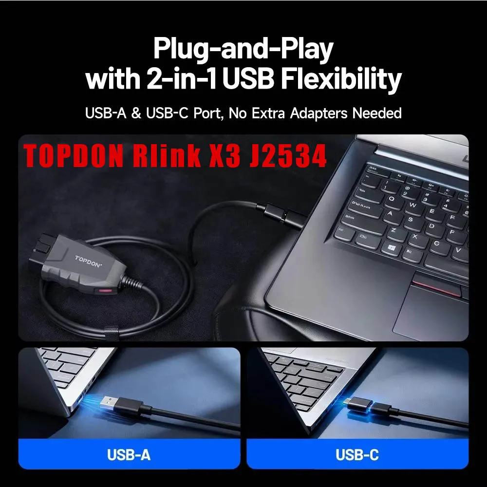Best TOPDON RLink X3 J2534 Vehicle Pass-thru Programmer, OEM OBD2 Diagnostic Tool for GM, Ford & Chrysler CAN FD Support