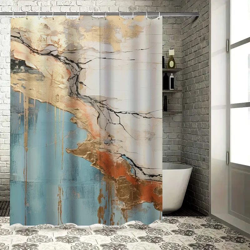 

Luxury Marble Print Shower Curtain Waterproof Bath Decoration Vintage Blue Red Decorative Shower Curtains for Home Bathroom Extr