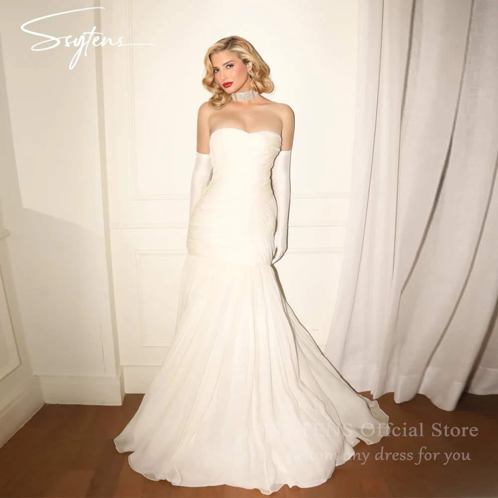 

SSYTENS Elegant lvory Wedding Dresses Sweetheart Mermaid Wedding Party Gowns Women Elegant Engagement Bridal Gowns Customized