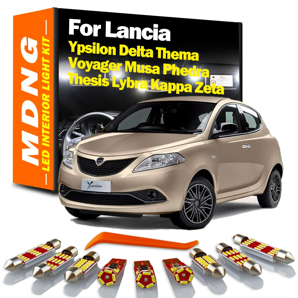 MDNG Canbus LED Interior Reading Light Kit For Lancia Ypsilon Delta Thema Voyager Musa Phedra Thesis Lybra Kappa Zeta Car Lamp