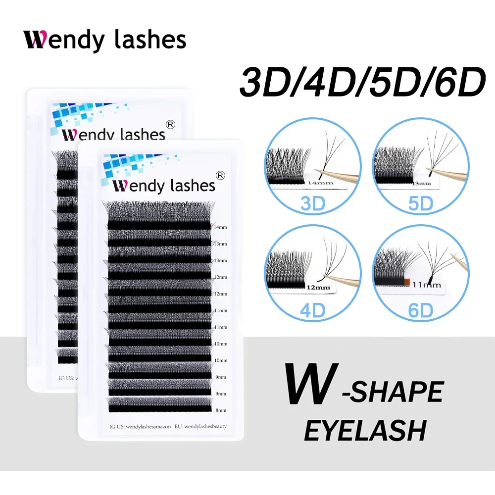 Wendy Lashes W forma suministros Cilios 3D/4D/5D/6D pestañas postizas maquillaje extensión de pestañas de aspecto Natural de alta calidad
