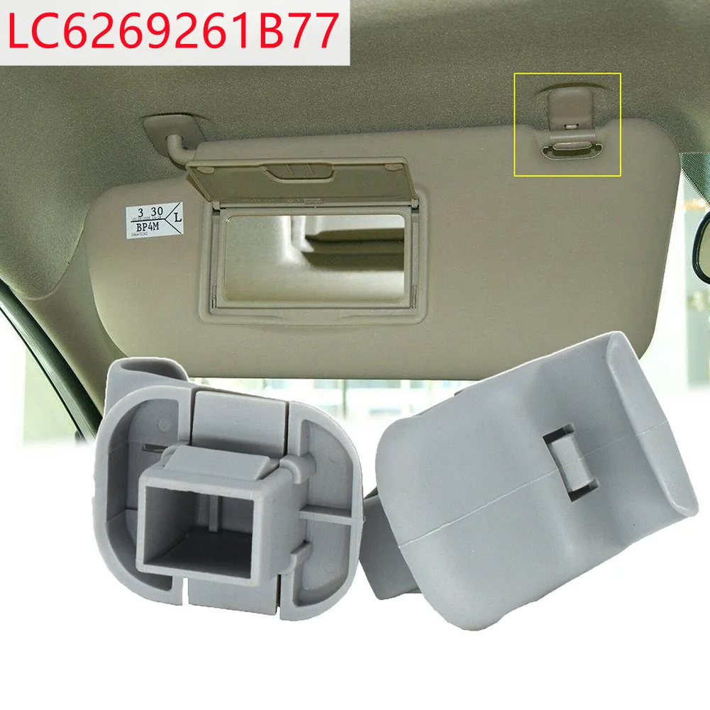 2pcs Car Grey Sun Visor Hook Clips OE LC6269261B77 For Mazda 3 5 6 CX-7 CX-9 RX-8 MPV Sun Visor Clips Holder Hook Bracket Hanger