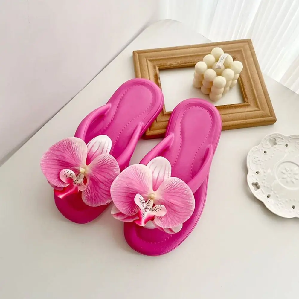 

Casual Summer Butterfly Orchid Slipper Beach Elegant Flower Flip Flops Out Wear Non-Slip Women's Sandals Ladies/Girls