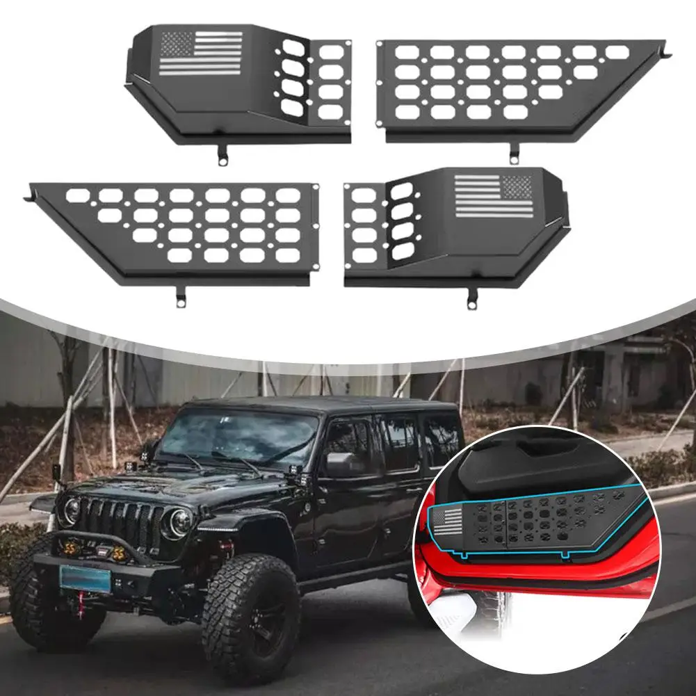 

Для Jeep Wrangler JL JLU 4XE 18-23 металлическая передняя дверь для хранения модифицированный внутренний органайзер дверной ящик карман для хранения аксессуаров B5R3