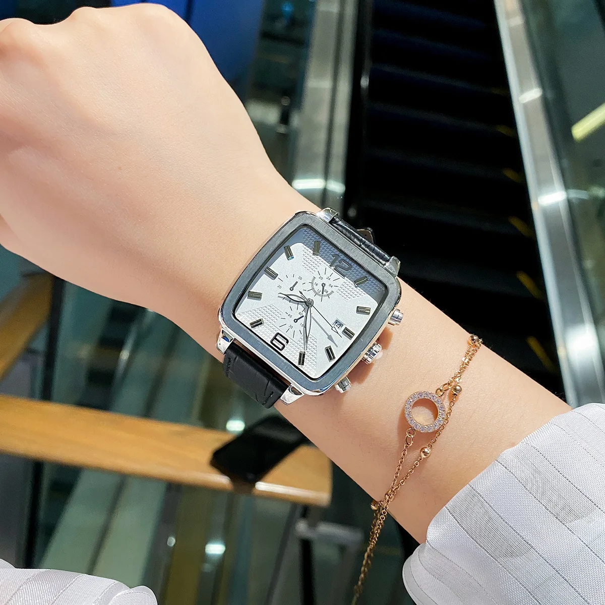 New square trend simple temperament wind light classic simple niche automatic waterproof quartz watch luxury birthday gift