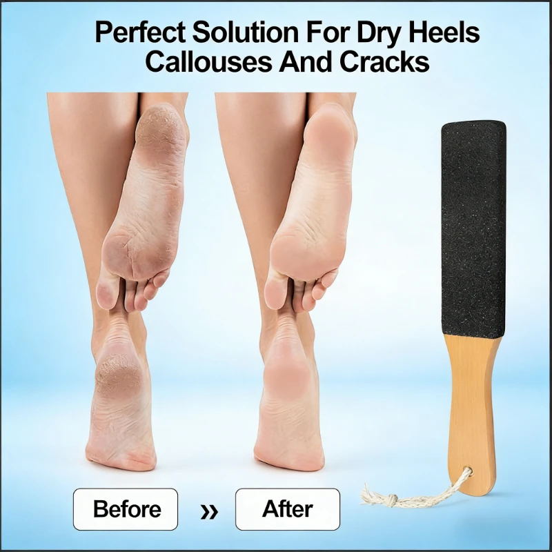 Puimsteen Houten Voetvijl Gereedschap voor het verwijderen van dode huidcellen Dubbelzijdige voetscrubber voor voeten