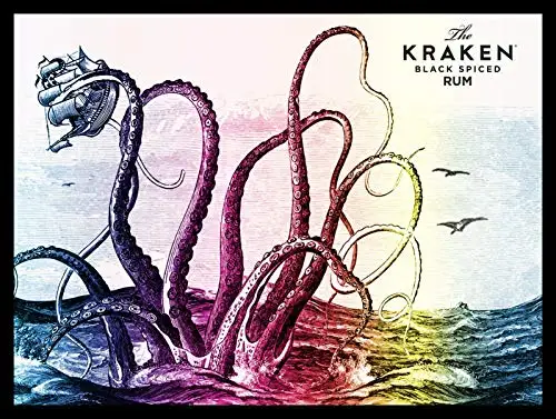 Letrero de metal para decoración de pared con diseño de Ron Kraken Black Spiced, 8x12 pulgadas