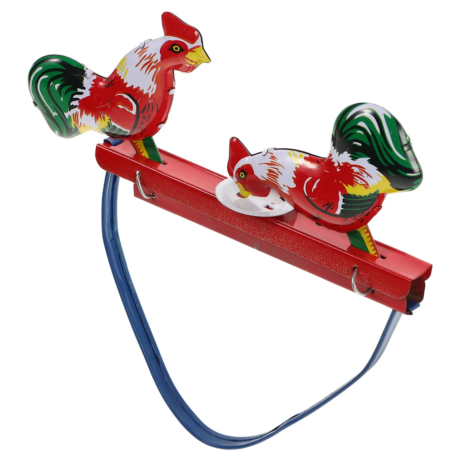 

1Set Retro Vintage Chicken Plaything Iron Metal Pecking Rooster Poultry Interactive Decorative