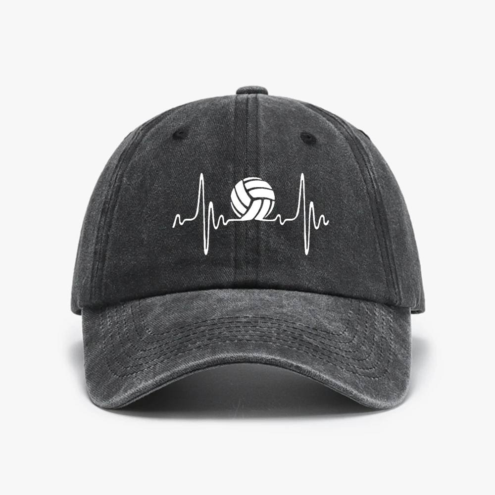 

Heartbeat Volleyballs Harajuku pop cowboy Baseball Cap Adjustable Snapback Hats for Basketball Fans hat
