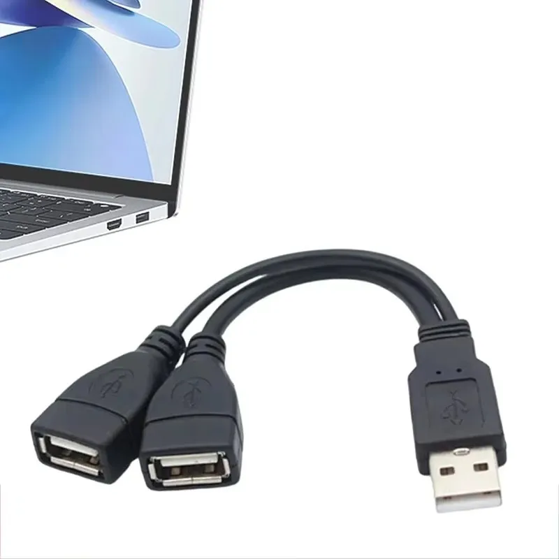 1-6Pcs High Quality USB 2.0 Cable USB Double Splitter Adapter Cable One To Two Female To USB 2 Male Power Extension Cable