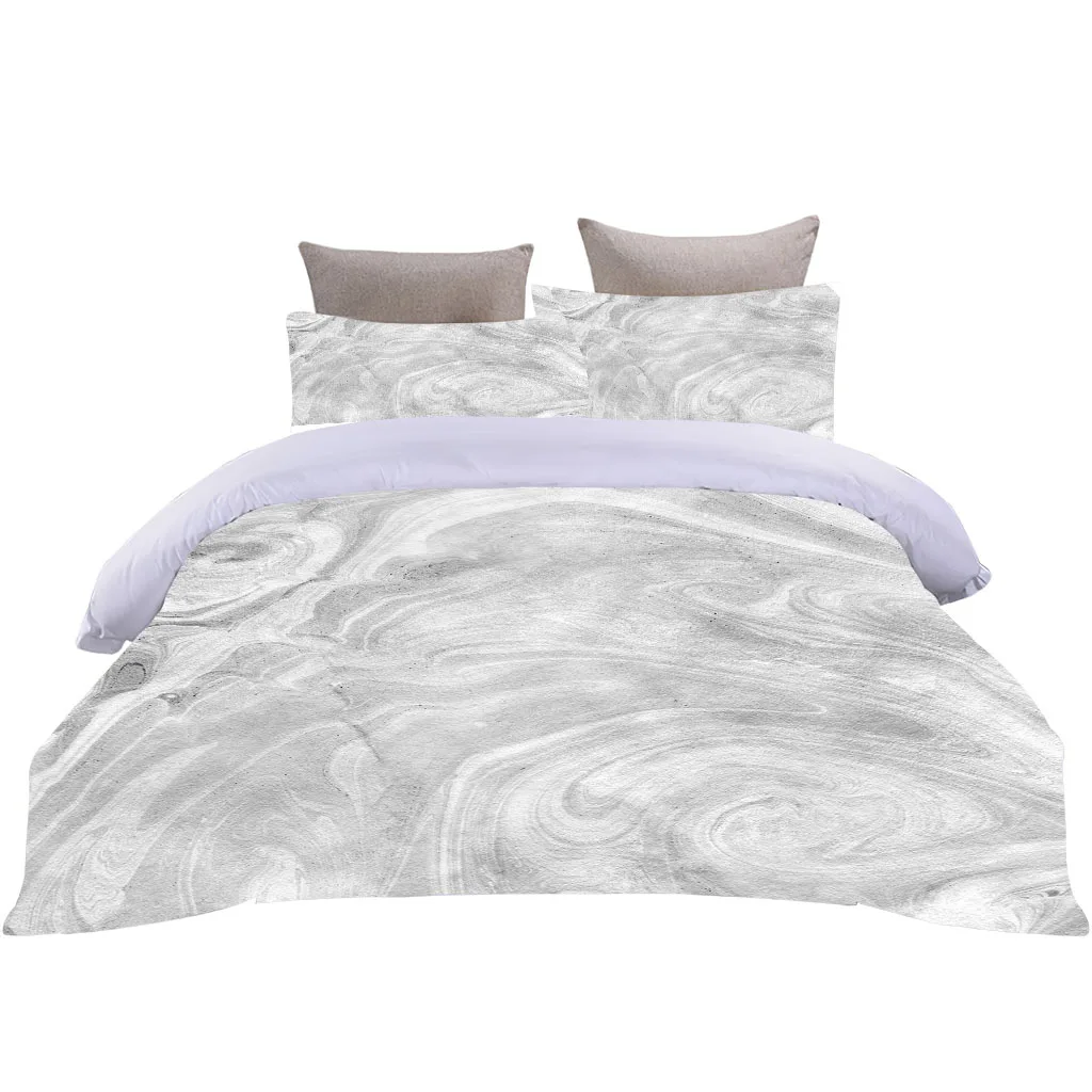 HUANZHUANG 3D Grey Texture Art Printed Bedding Set Kids Adults 3Pcs Duvet Cover With Pillowcase Comforter Bedding Quilt Cover Lu