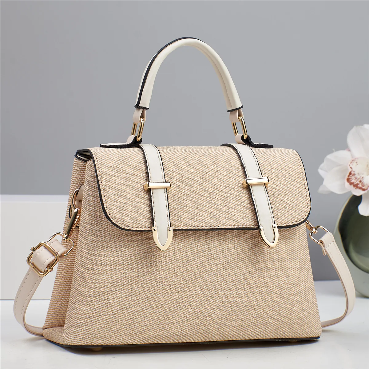 حقيبة نسائية حقيبة كتف لعام 2026 حقيبة يد فاخرة مصممة حقائب يد نسائية جلدية مطبوعة حرف واحد حقيبة كتف ممتدة #1