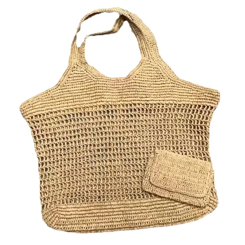 Women Straw Bags Handwoven Summer Beach Totes Female Casual Top Handle Handbag Designd Shoulder Bag With Wallet For Lady Travel