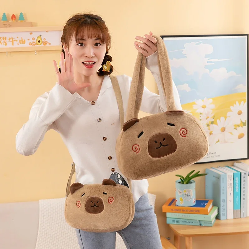 Mochila De felpa Kawaii Capybara para niños, Bolso de piel de peluche, Mini mochila de hombro, regalos para novia