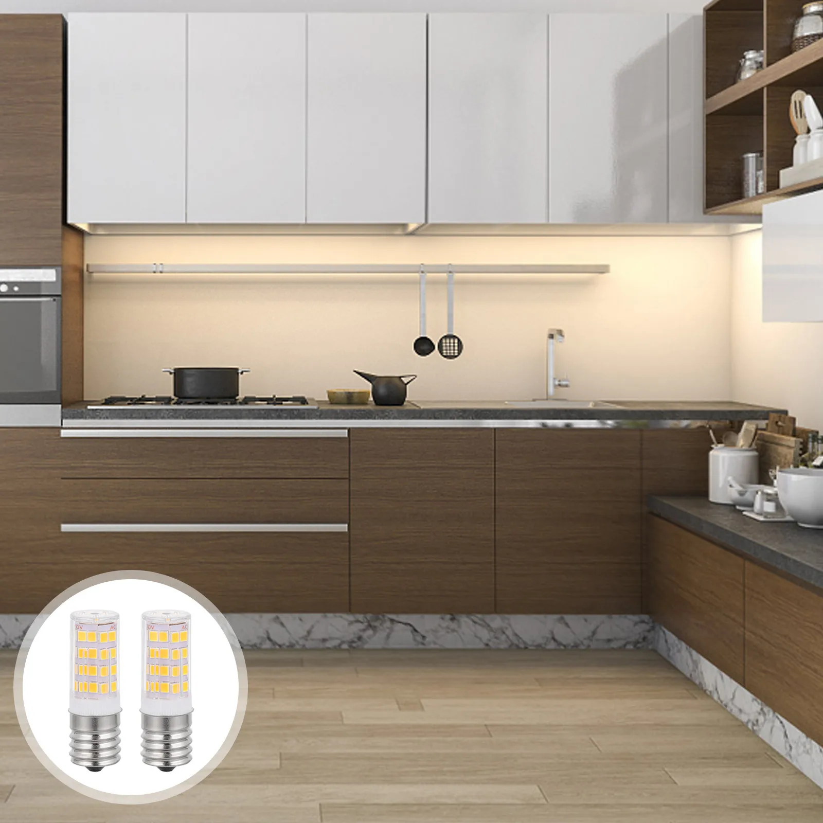 2Pcs E17 3.5W LED Appliance Light Bulb Compact Lightweight Oven LED Bulb Heat Resistant for Microwave Oven Baking Use