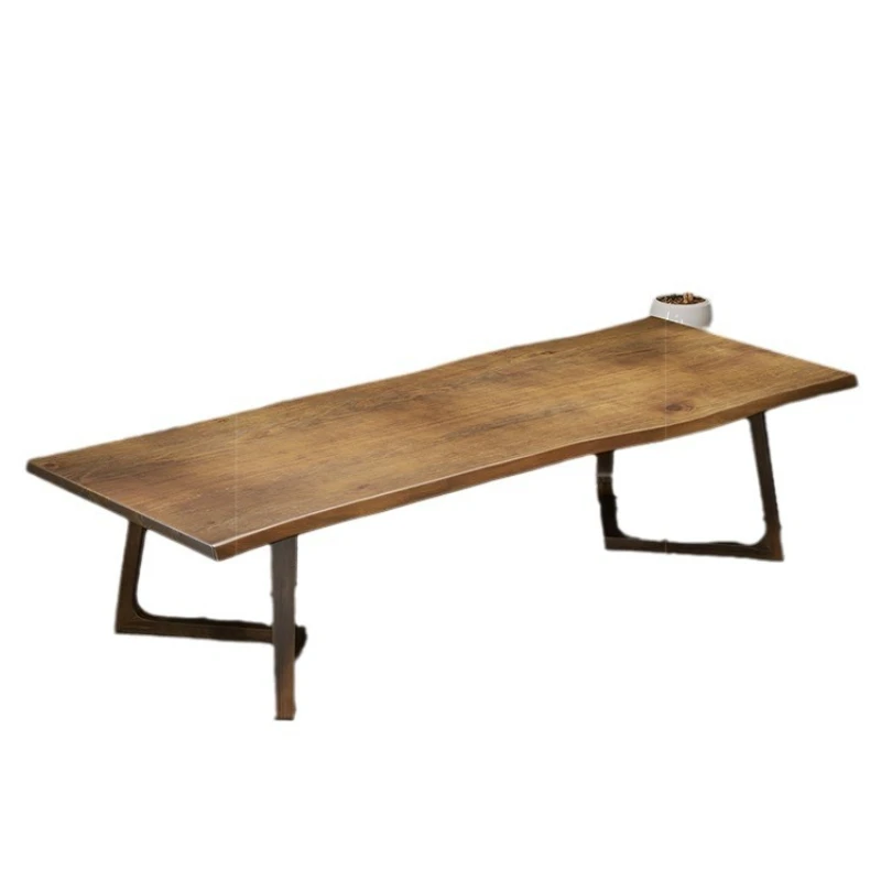 

Solid wood tea table and chair combination simple modern retro tea making living room home tea table balcony