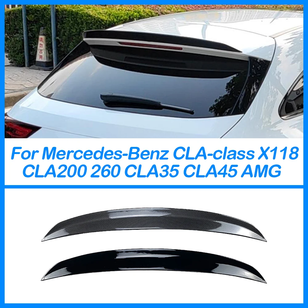 For Mercedes-Benz CLA-class X118 CLA200 260 CLA35 CLA45 AMG Rear Trunk Tail Wing Spoiler Body Kit Accessories Glossy Black ABS