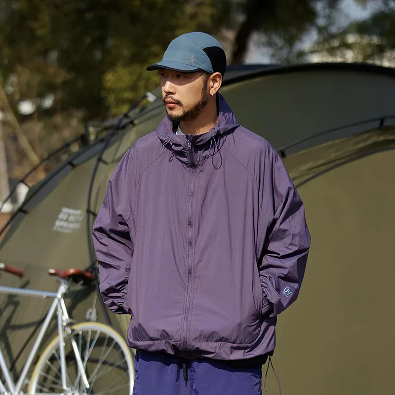 HELLOMARCEL Outdoor Mountain UPF100 Sun Protect Clothing for Men Water Repellent Sun-Protective Clothing Breathable Skin Jacket