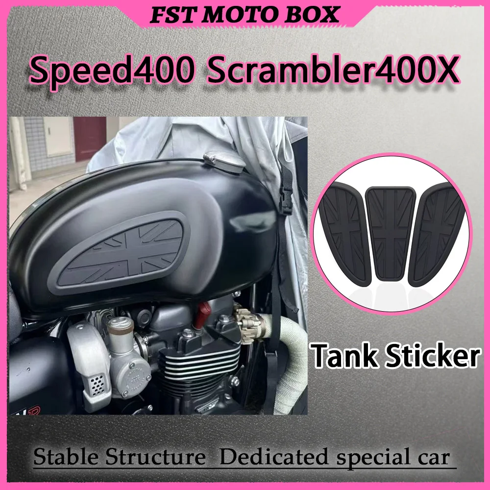 FOR Speed400 Scrambler400X Thickened PU Rubber Anti-Slip Tank Pad Multi-Layer UV-Resistant Top Layer Waterproof Non-Curling