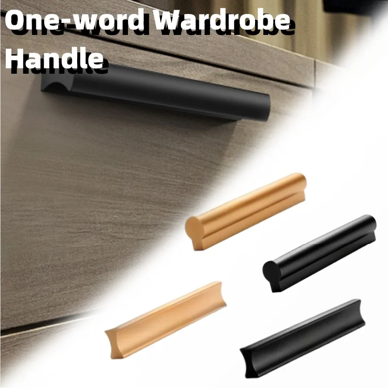 

Hole Distance 96mm Wardrobe Handle Groove Type Round Black Gold Cabinet Drawer Handle Aluminum Alloy Home Accessories 110mm