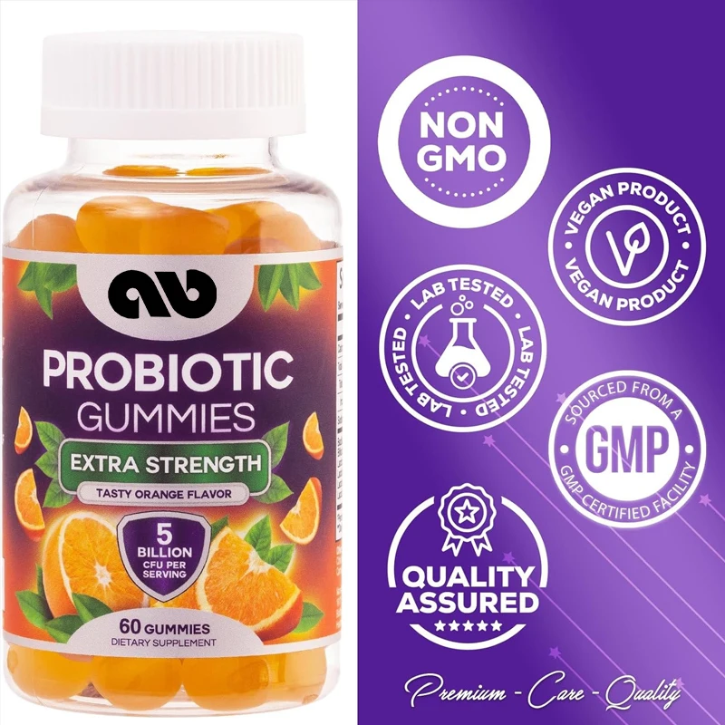 

Male and female daily probiotic gummies, super strong 5 billion colony units, immune and digestive health support