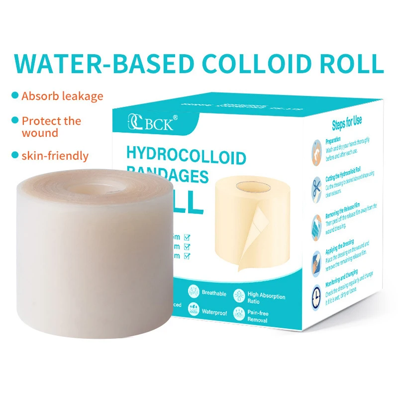 1 Roll Hydrocolloid Wound Care Bandages - Extra-Thin Soft Waterproof Strips, Scar Cover Tape