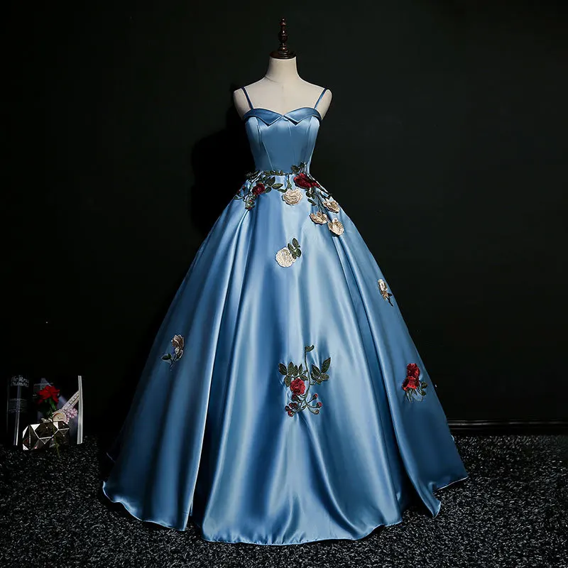 

Elegant Ball Gown Women Quinceanera Dresses Satin Appliques Prom Birthday Party Gowns Formal Vestido De Noche robes de soirée