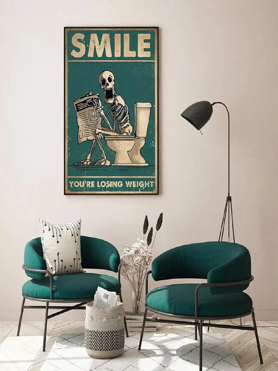 Smile Youre Losing Weight Metal Canvas Poster  Be Kind Lose Your Mind Find Your Soul  Vintage Wall Decor for Home