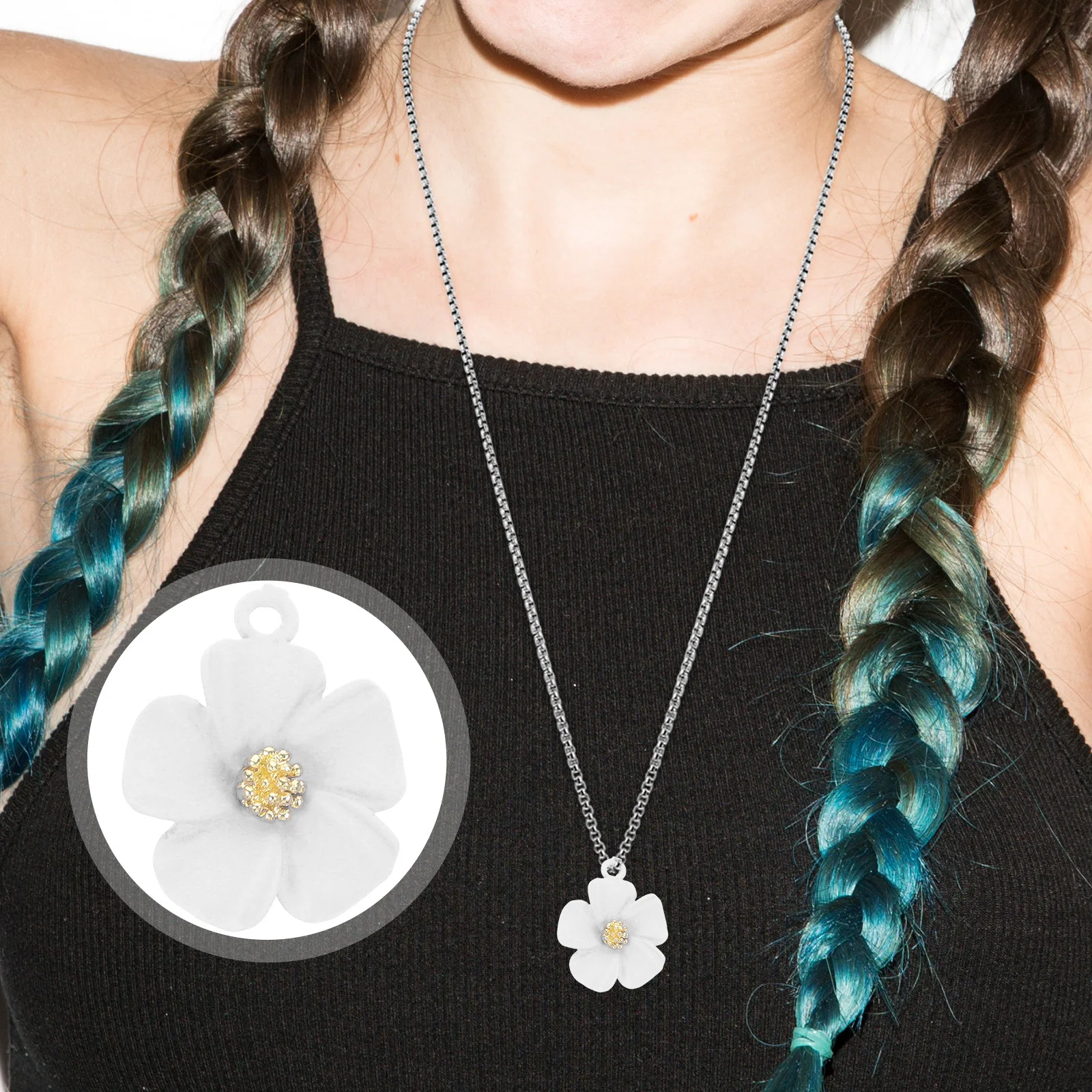 10 قطع زهرة قلادة الاكريليك سحر الأقراط خفيفة الوزن مستلزمات صناعة المجوهرات السحر السائبة لمجموعة سوار قلادة الحرفية