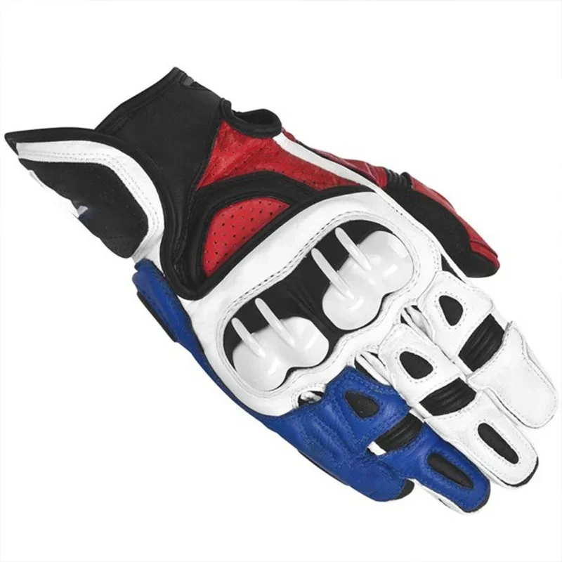 Motorcycle Golves for Men Leather Breathable Motocross Gloves ATV Bike Riding White Red Blue Glove Motocycle Accessories