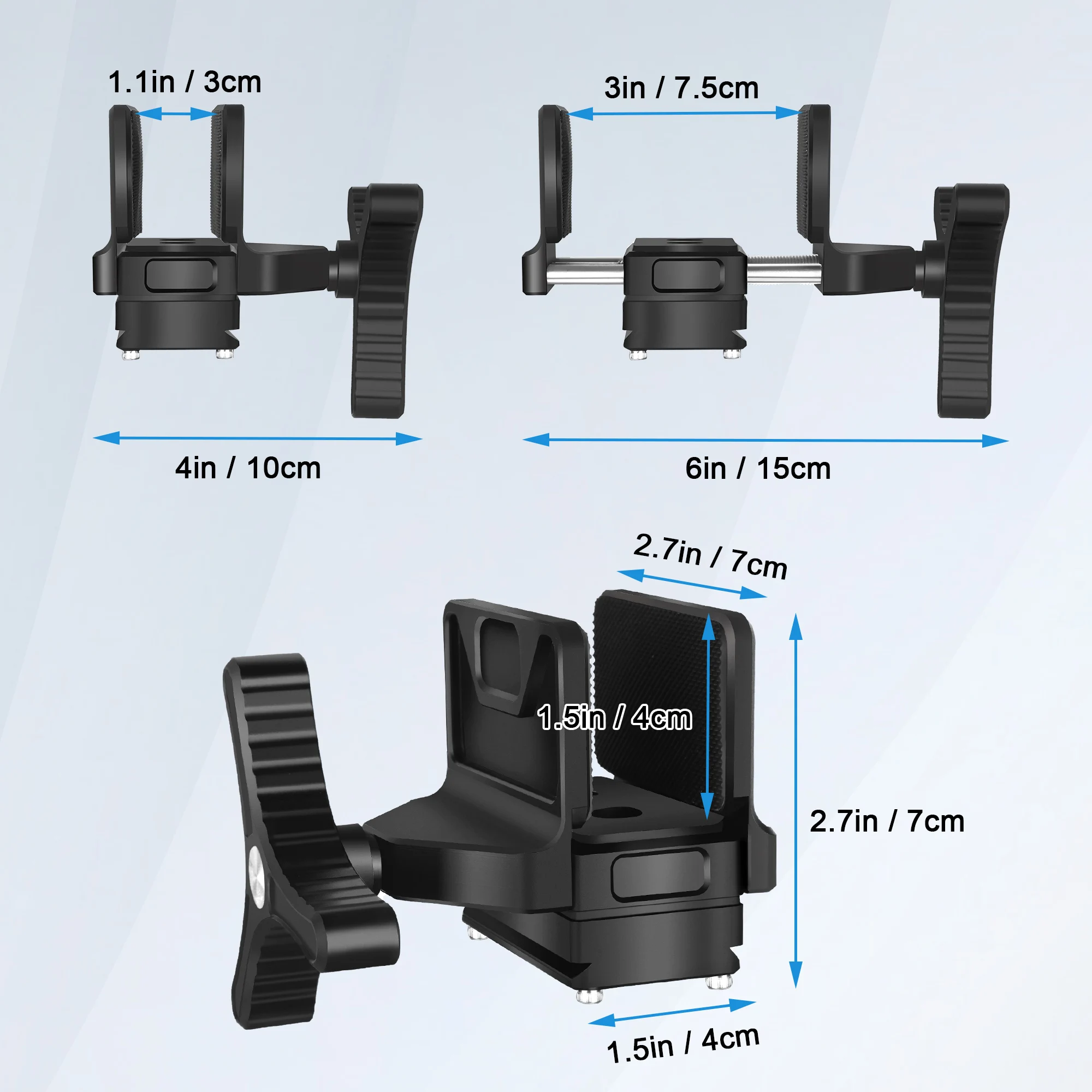 Manbily Tripod Clamp Head Adapter For Rifle Gun Rest Saddle Mount For Hunting Aluminum Shooting Stick with 3 Pads