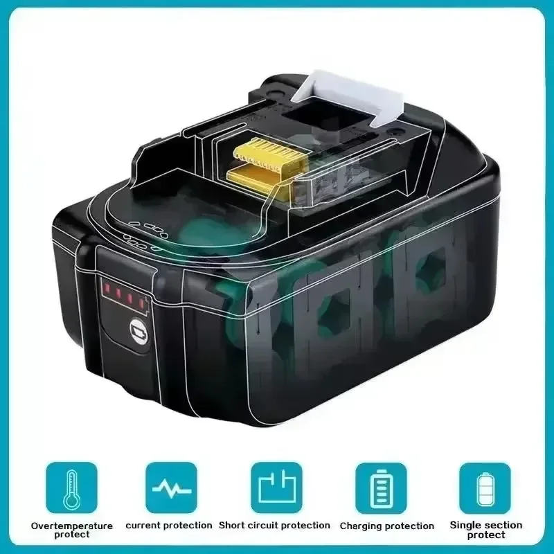 for Makita18V Battery 12000mAh Rechargeable Power Tools Battery 18V makita with LED Li-ion Replacement LXT BL1860B BL1860 BL1850