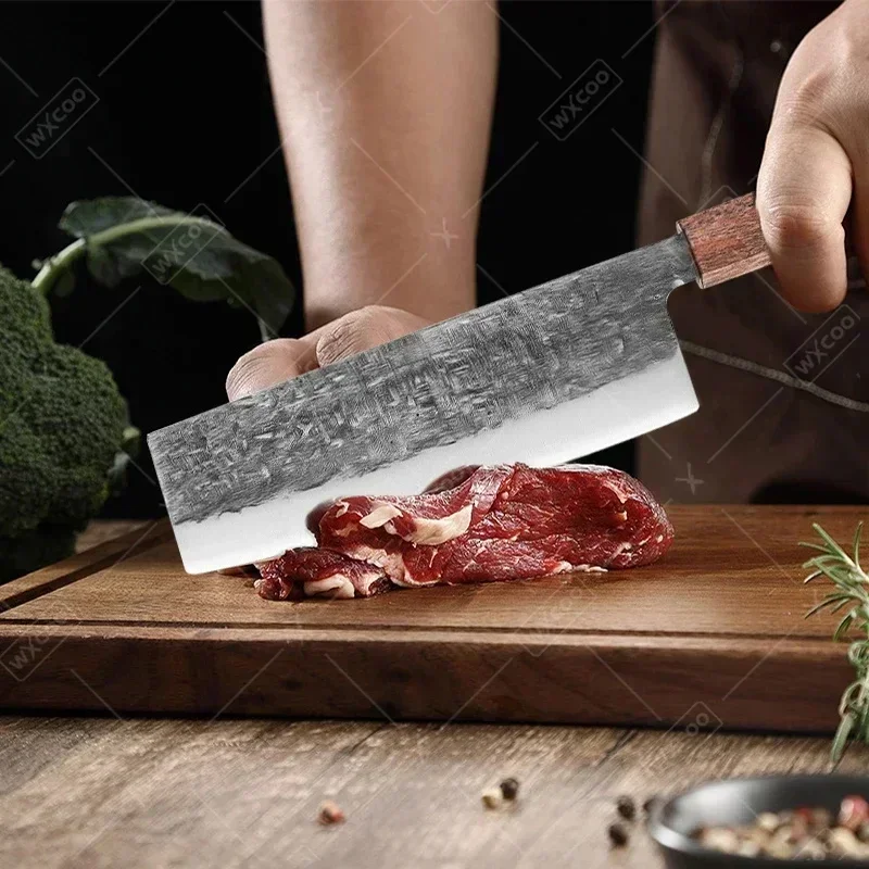 WXCOO Professional Kitchen Chef Knives Hand Forged Japanese Santoku Knife Utility Knife Cooking Tools Vegetable Meat Fruit