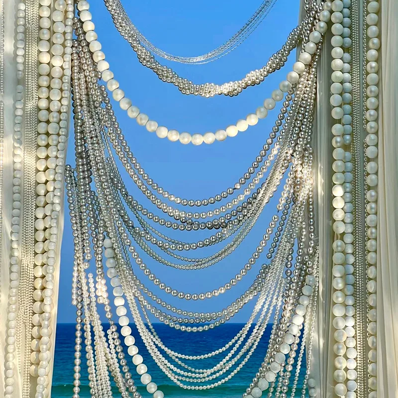 

Giant Foam Ball Bead String Wedding Decoration Hanging Pearl Chain Pendant For Photography Props Backdrops Wall Stage Display