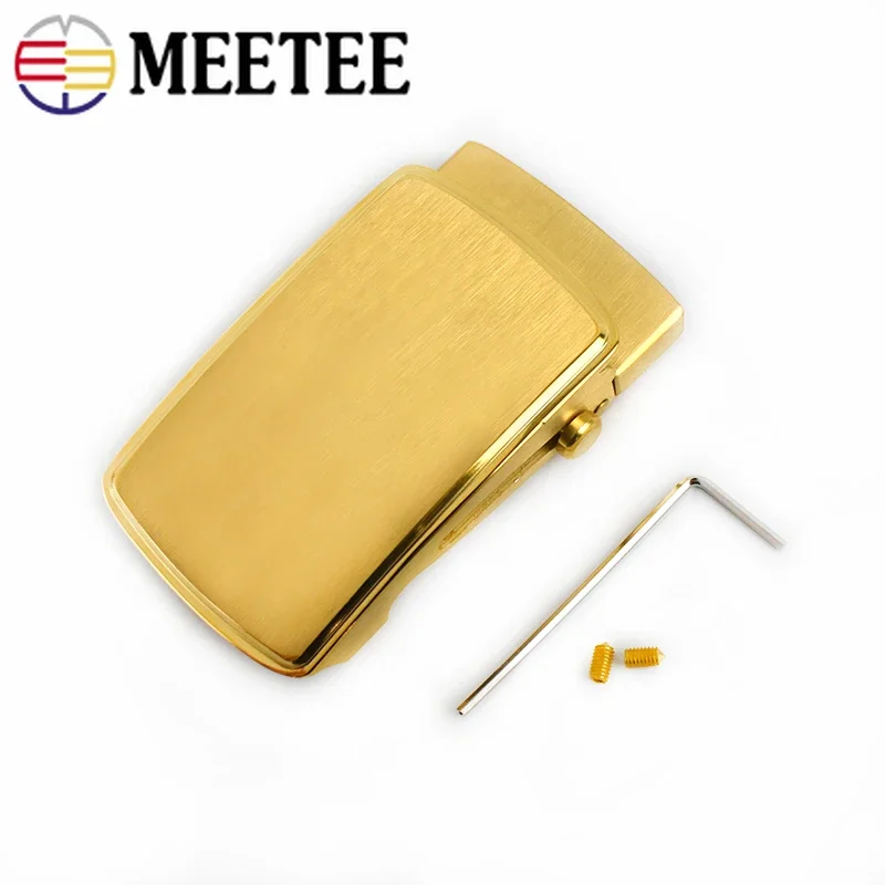 Meetee 1Pc 36mm/39mm Stainless Steel Belt Buckle Toothless Roller Automatic Buckles Head for Men Belts Clasp DIY Leather Crafts