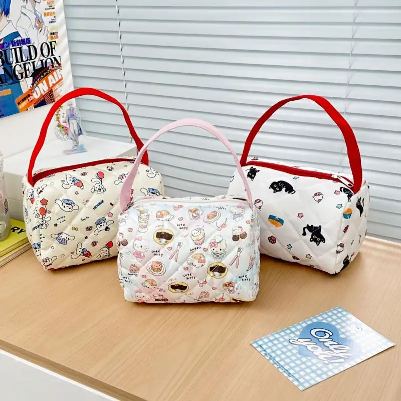 

Cute KT Cat Cosmetic Bag Cartoon Portable Handbag Travel Makeup Bag Fashion Storage Bag Wash Bags For Girl Gifts