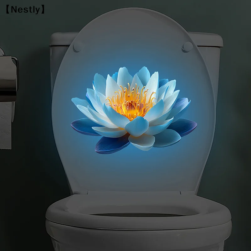 1PC Luminous Toilet Sticker, Creative Self-adhesive Wall Decal For Bathroom, Waterproof Luminous Decoration〔Nest〕
