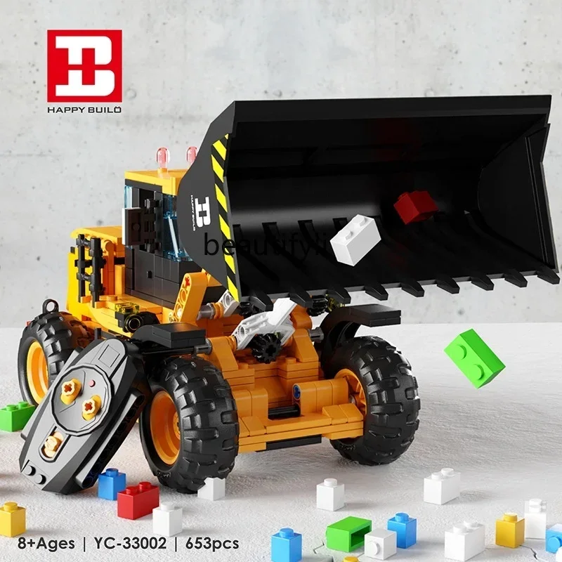 Bloques de construcción de China, vehículo de construcción, excavadora de control remoto, grúa de alta dificultad, juguete alto para niño
