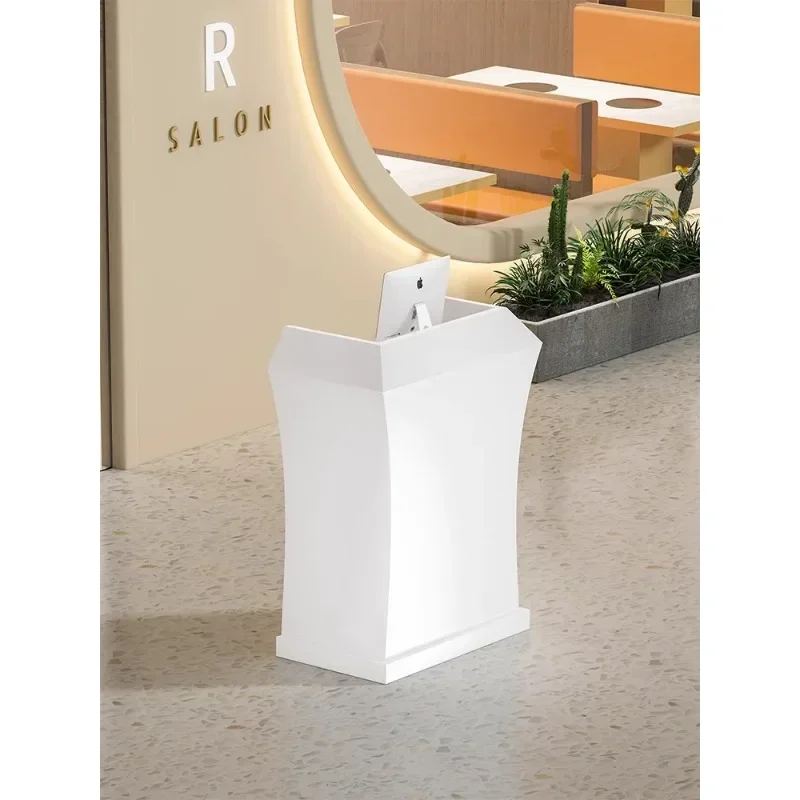 Reception desk Bar podium Small front Shopping guide Information Welcome Checkout page Simple modern guide d