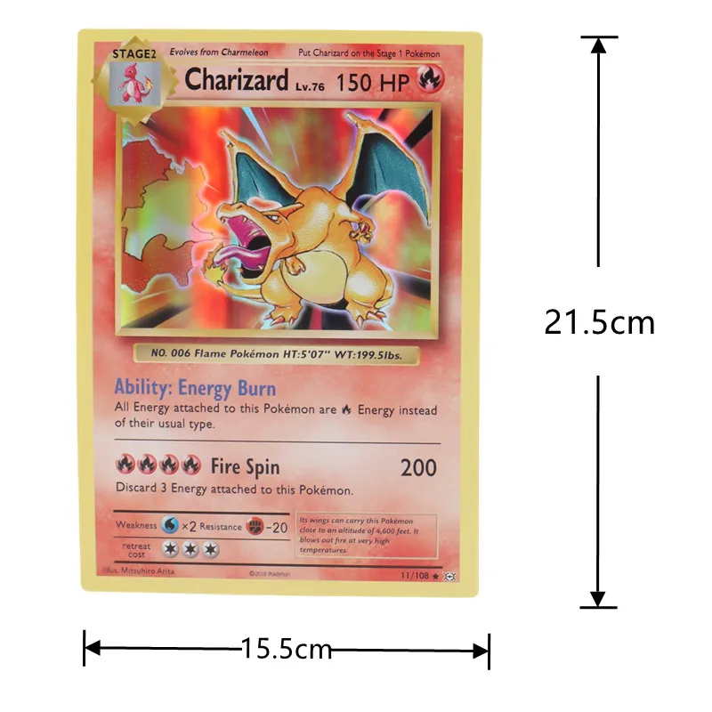 30 Stuks Oversized Pokemon Kaarten Jumbo Letters Kaarten Mega Vmax Vstar Gx Arceus Pikachu Charizard Super Glanzende Zeldzame Kaart Verjaardag Gif