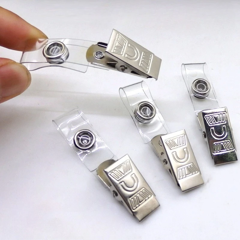 5Pcs Metal Exhibition ID Name Tag Clip Pass Work Card Holder Badge Sleeve Clips Working Permit Case Accessories