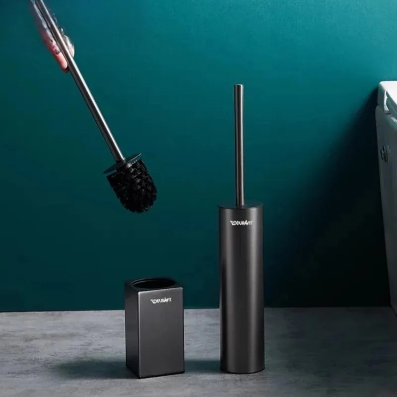 

Stainless Steel Toilet Brush Holder, Floor Stand with Cover, Scratch & Moisture Proof, Hotel Bathroom Sanitary Set