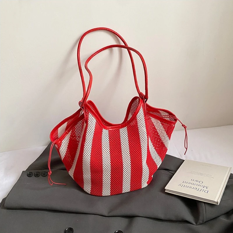 

Women's Shoulder Tote Bag With Large Capacity Striped Design Fashion Underarm Handbag Daily Summer Unique