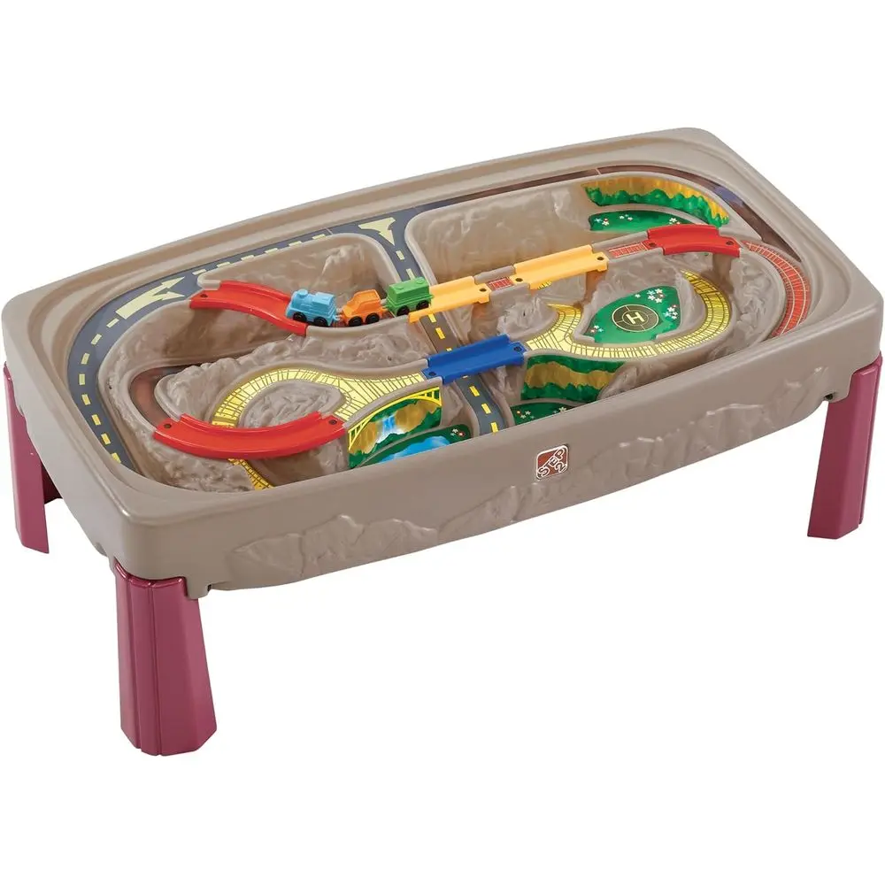 

Step2 Deluxe Canyon Road Train & Track Table, Kids Activity Table or Cars, Cover Included, Made o Durable Plastic, Includes 3-Pi