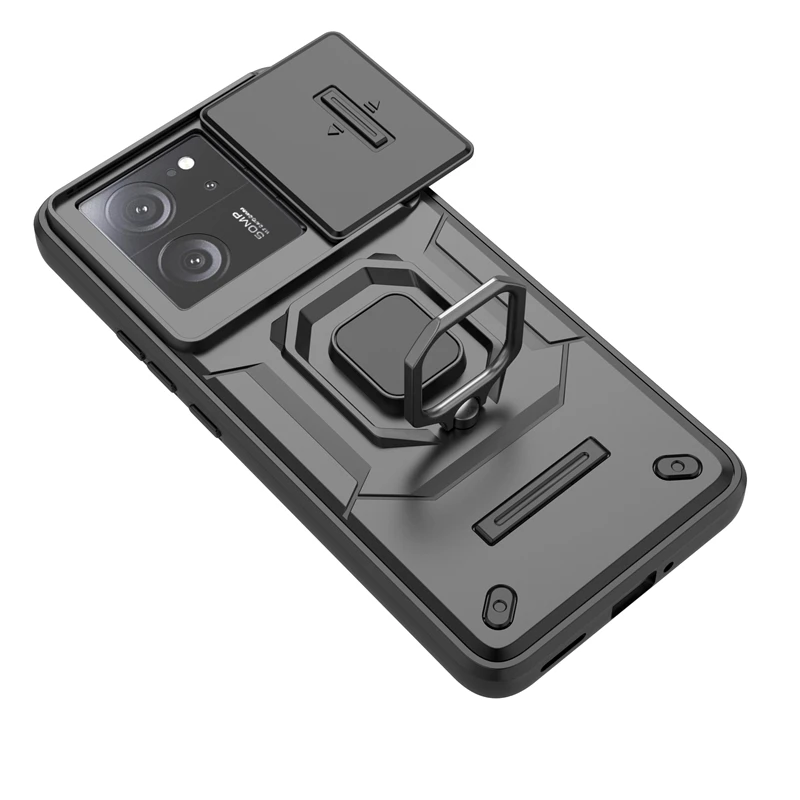 Shockproof Case For Xiaomi 13T Case For Xiaomi 13T Pro Ring Holder Magnetic Back Cover For Xiaomi 13T Push Window Case 6.67 inch