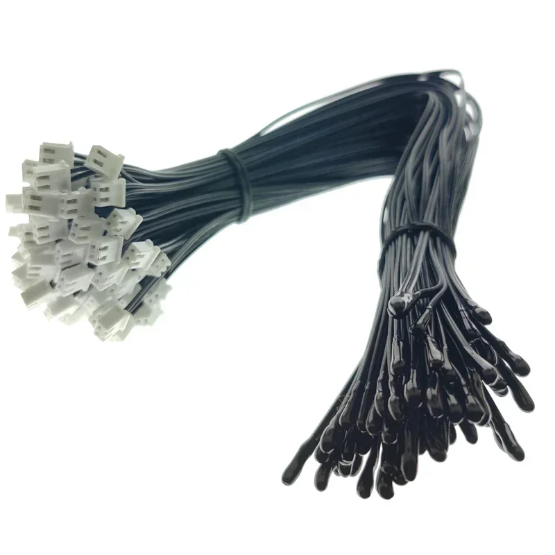 100pcs Temperature Sensor 10K B3950   Resin Head 4MM  Length 10CM 20CM 30CM 50CM 1M 2M TIN XH2.54 Plug NTC Thermistor